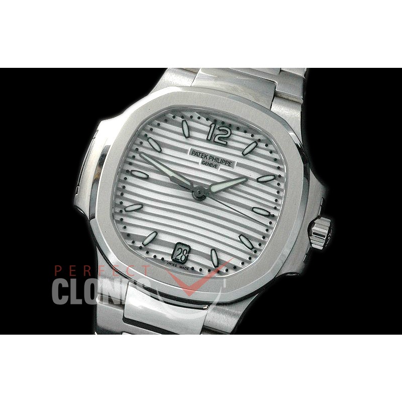 PP-7118-101 Nautilus Ladies 7118 SS/SS White Miyota 9015 Modified Calibre 324SC