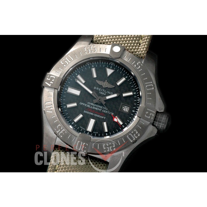 BLSW00018N Avenger Seawolf Blacksteel Carbon Fibre Special Ed DLC/NY Black Asian Clone 2836