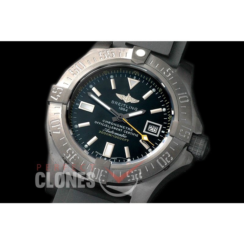BLSW00016R Avenger Seawolf Blacksteel Code Yellow DLC/RU Black Asian Clone 2836