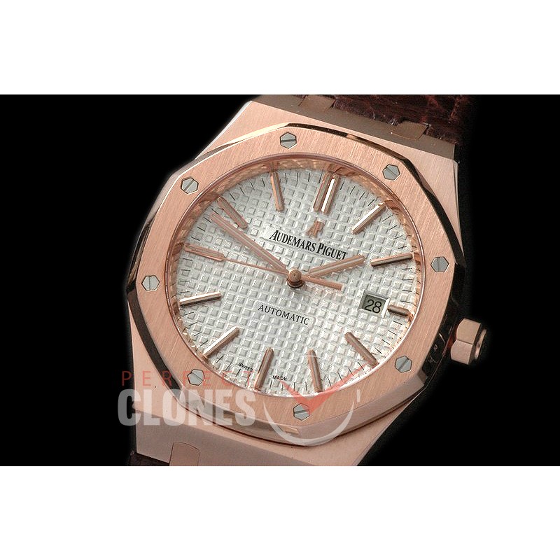 AP15400-18K-101 Royal Oak 15400 Automatic RG/LE White M-9015/3120 