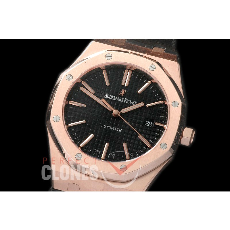 AP15400-18K-102 Royal Oak 15400 Automatic RG/LE Black M-9015/3120 