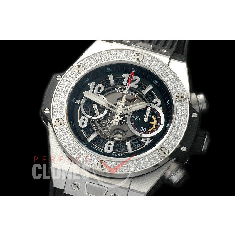 HB45-011D Big Bang Unico SS/DIAM/RU Grey Skeleton Asian 7750 28800 