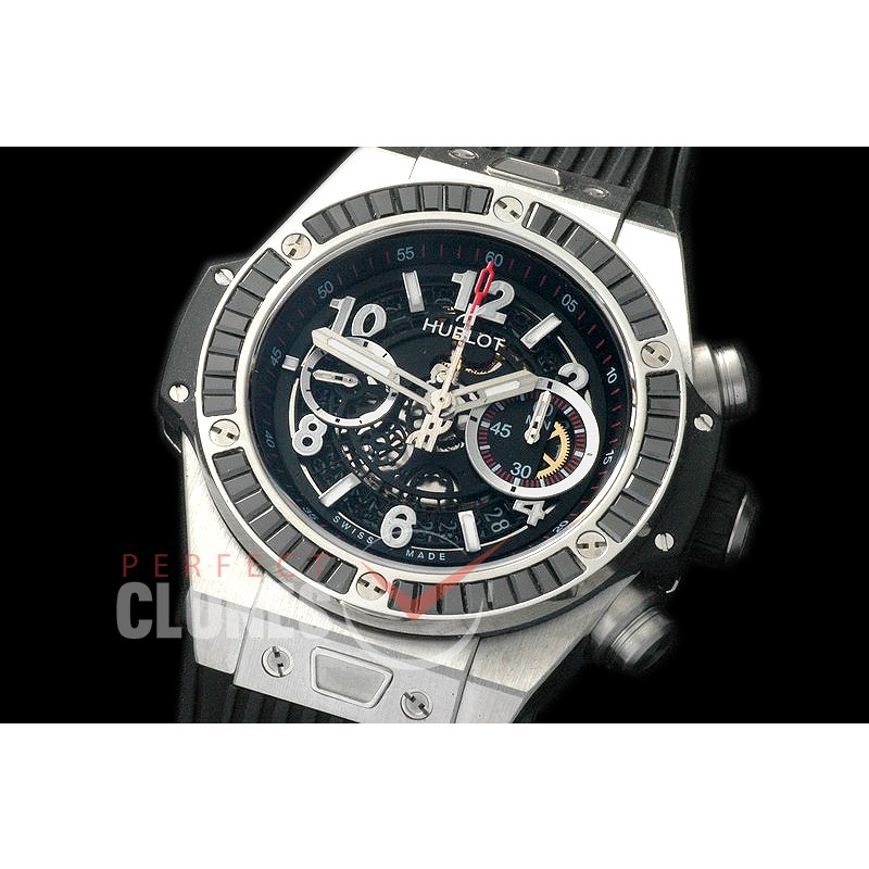 HB45-012E Big Bang Unico SS/RUBY/RU Black Skeleton Asian 7750 28800 
