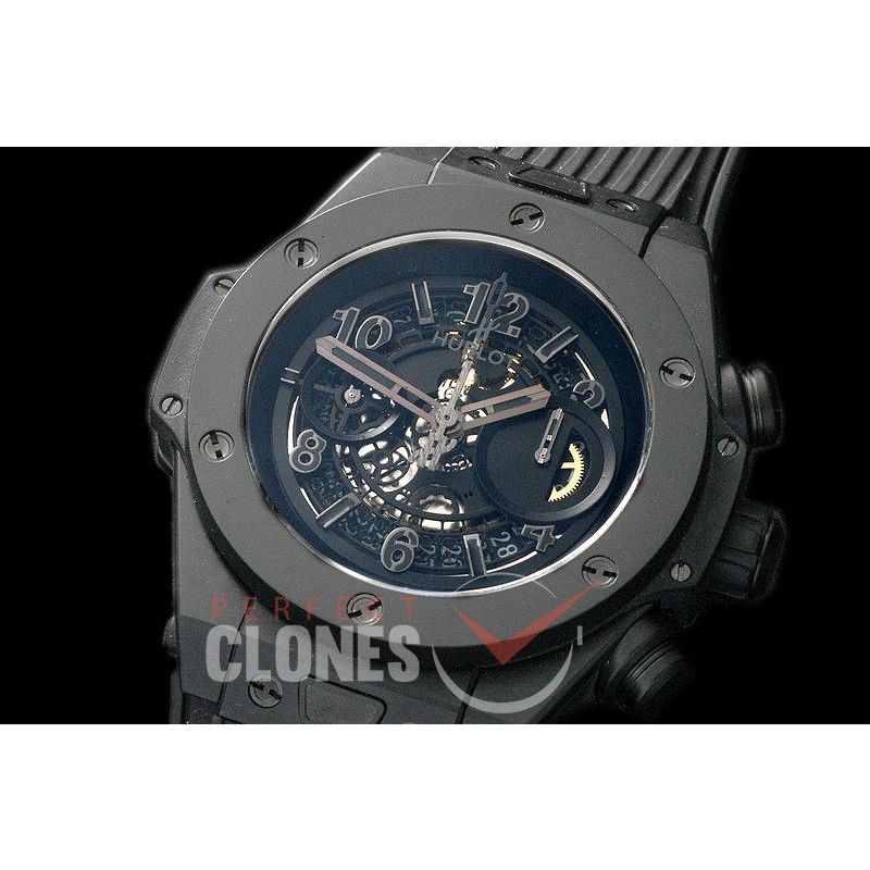 HB45-017C Big Bang Unico CER/RU Black Skeleton Asian 7750 28800 
