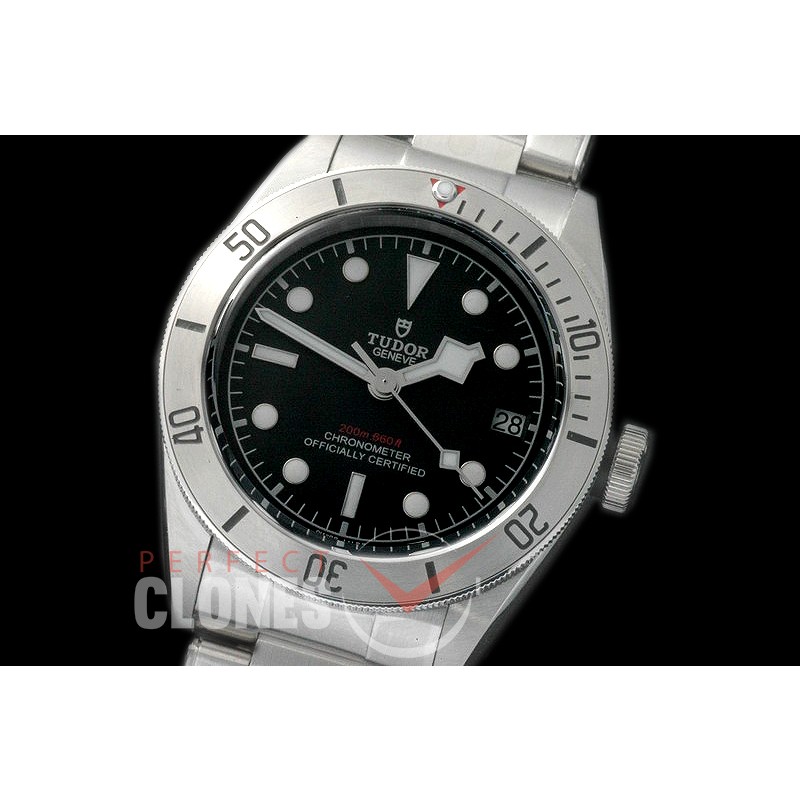 TU00099 Heritage Black Bay Shield 79730 SS/SS Black Asian Clone 2824