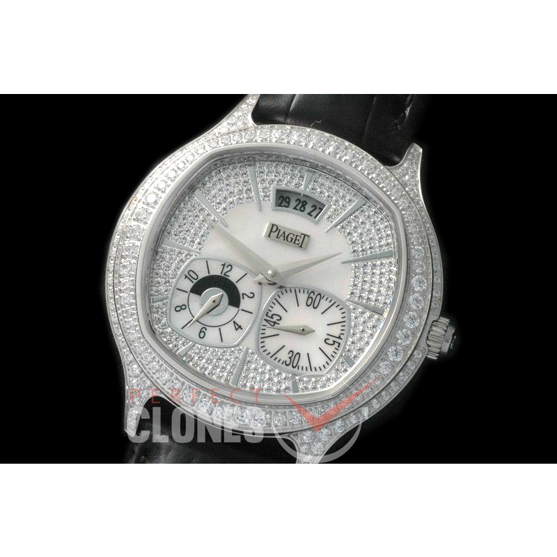 P100021 Emperador Cushion SS/LE White Japanese Miyota 820A