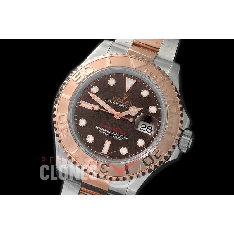 0RYMENTR00081 ARF/JF 116621 Yachtmaster Men SS/RG Brown A-2824
