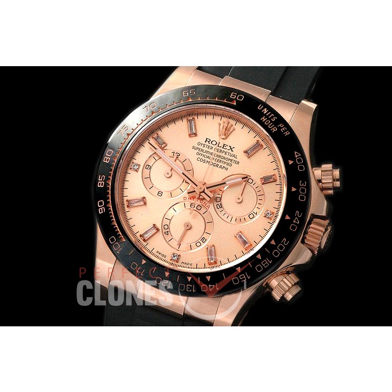 0 RLDFR00087R Daytona 116515LN RG/LE Everose Baguette on Oysterflex A-7750/4130