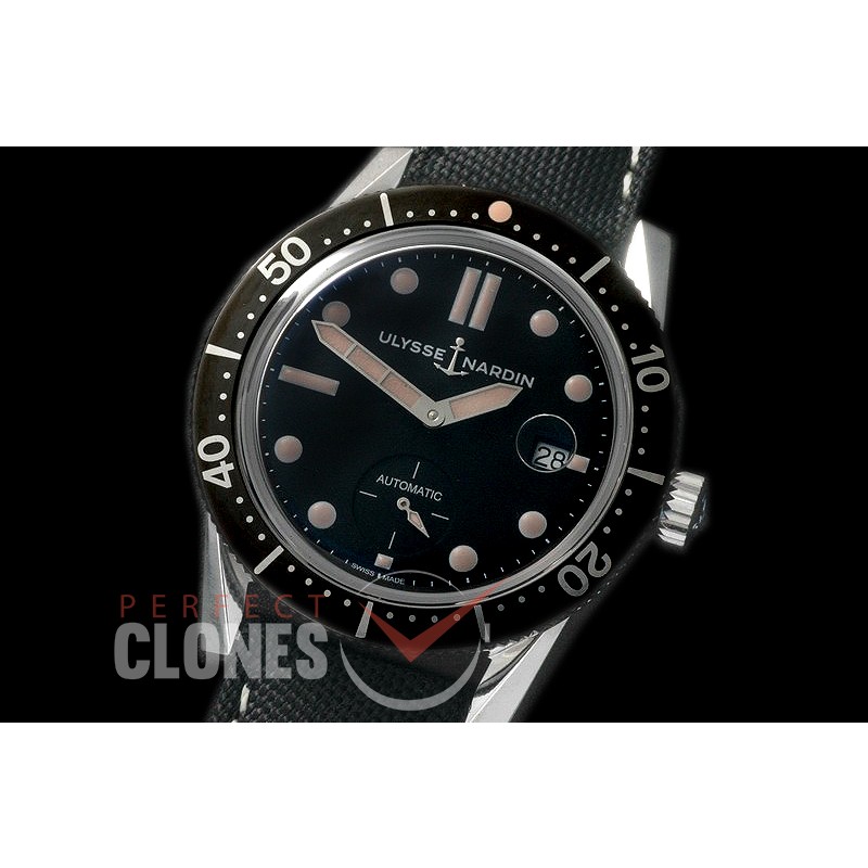 UNDV-101 Diver Chronometer Automatic SS/NY Black A-2824