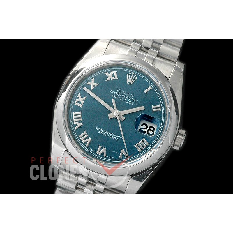 R36DJS-865 ARF/JF 116200 SS/SS Smooth/Jubilee Blue Roman SH 3135 904L Steel 