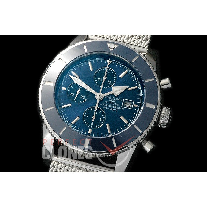 BLSF01007M Superocean Heritage Chronograph SS/ME Blue A-7750