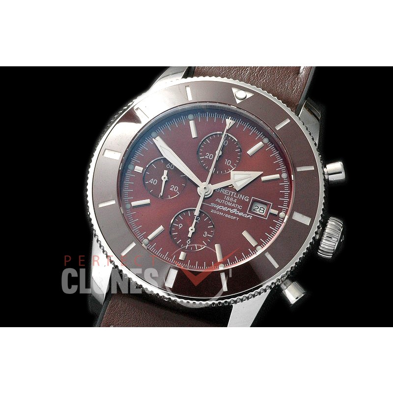 BLSF01008L Superocean Heritage Chronograph SS/LE Brown A-7750