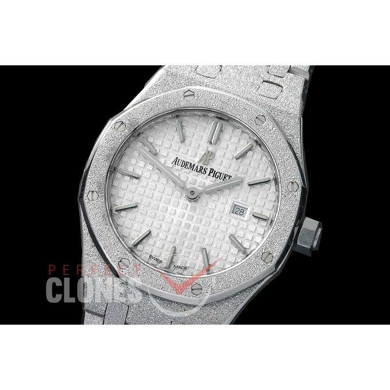 AP67653-151 Royal Oak Frosted 33mm Quartz SS/SS White Jap Quartz