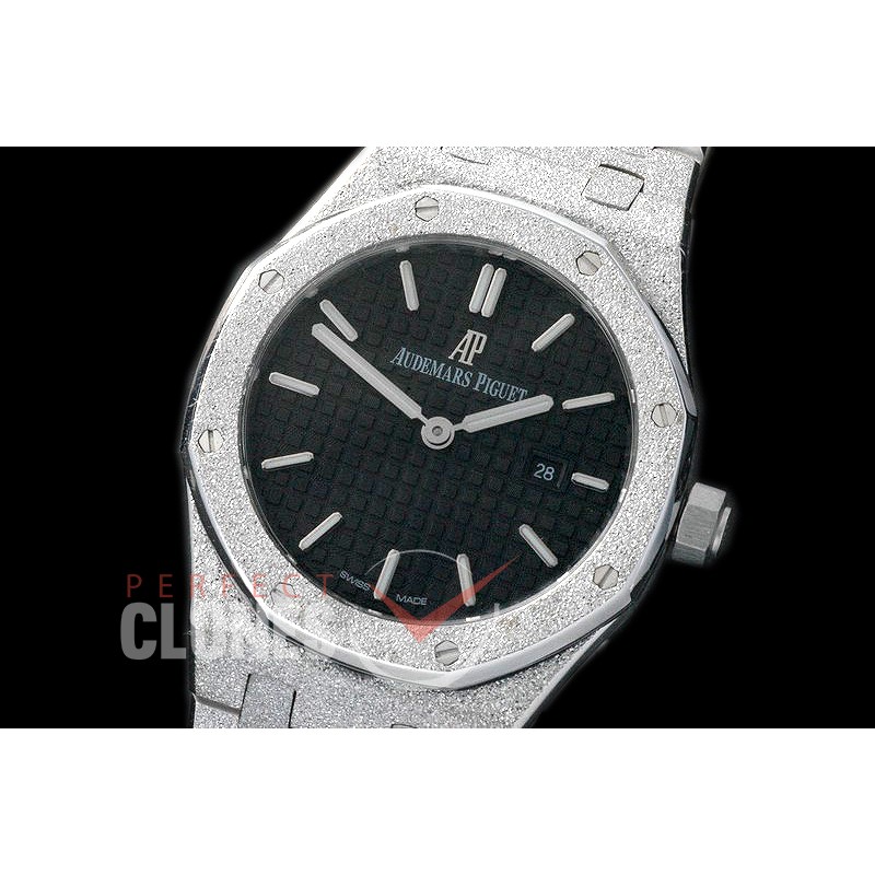 AP67653-152 Royal Oak Frosted 33mm Quartz SS/SS Black Jap Quartz 