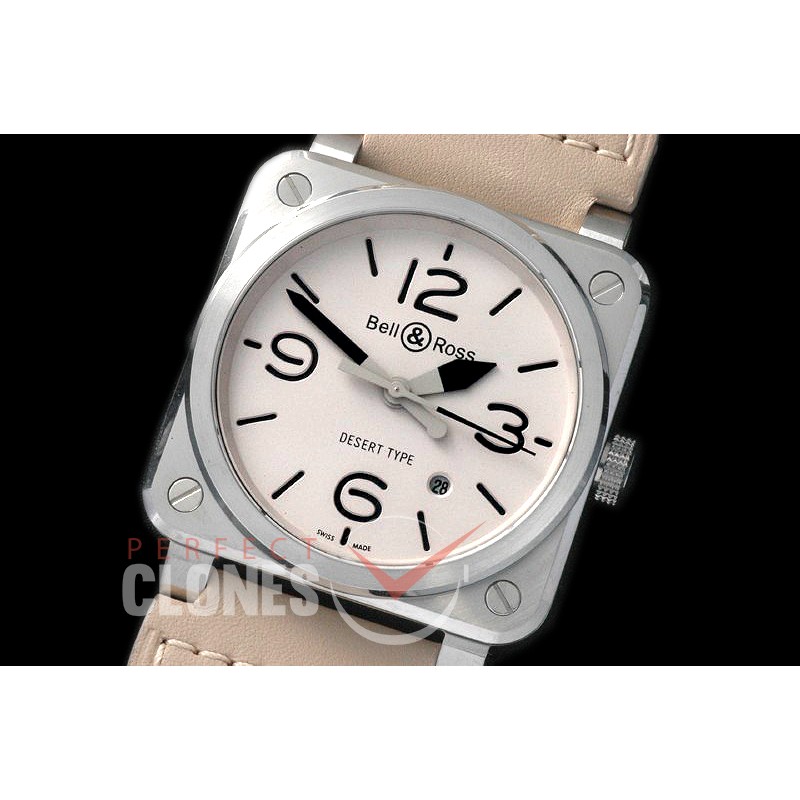 0 0 BR03-92-128 BR03-92 SS/LE Off White Miyota 9015