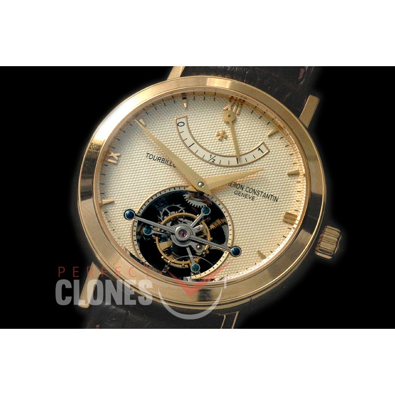 0 VCM-208 Malte Tourbillon YG/LE Gold Cross Bridge Tourbillon 