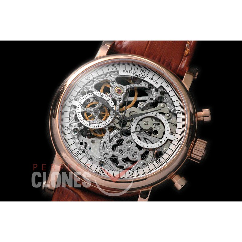 PPSK-106 Classic Skeleton Chronograoh RG/LE White Venus 75