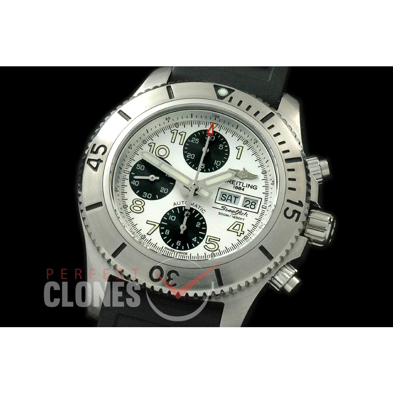 BLSF00021R Superocean Steelfish Chrono SS/RU White A-7750
