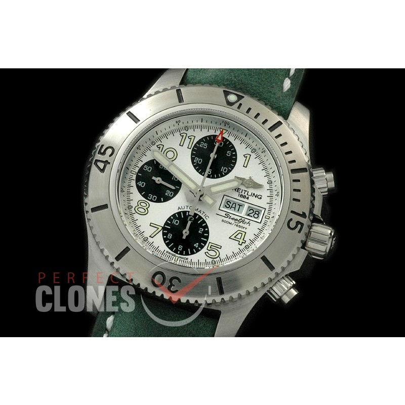 BLSF00021L Superocean Steelfish Chrono SS/LE White A-7750