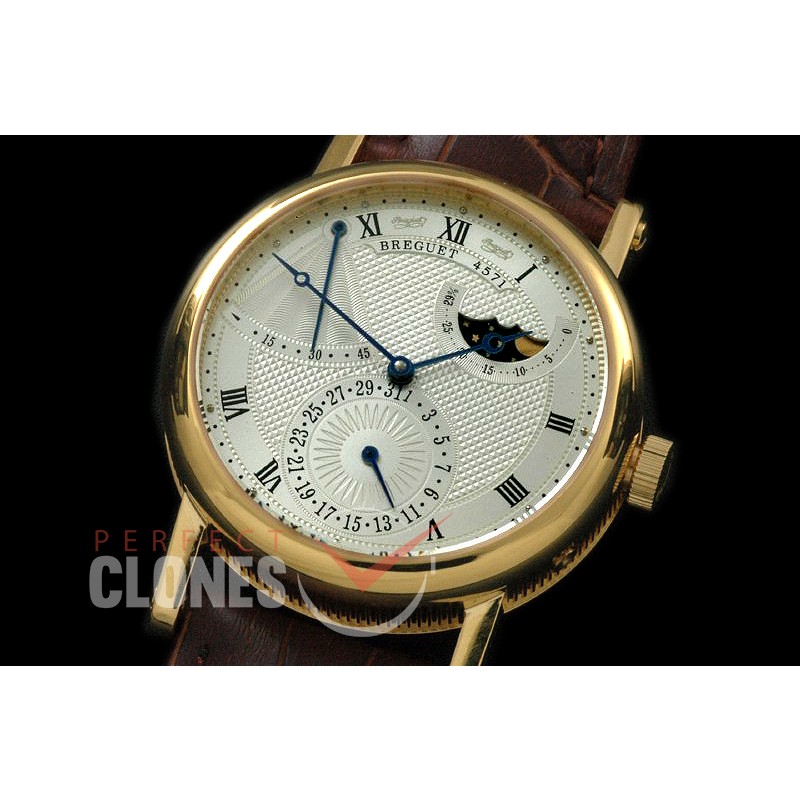 BR00064 Calender/Moonphase Power Reserve YG/LE Silver Seagull ST17