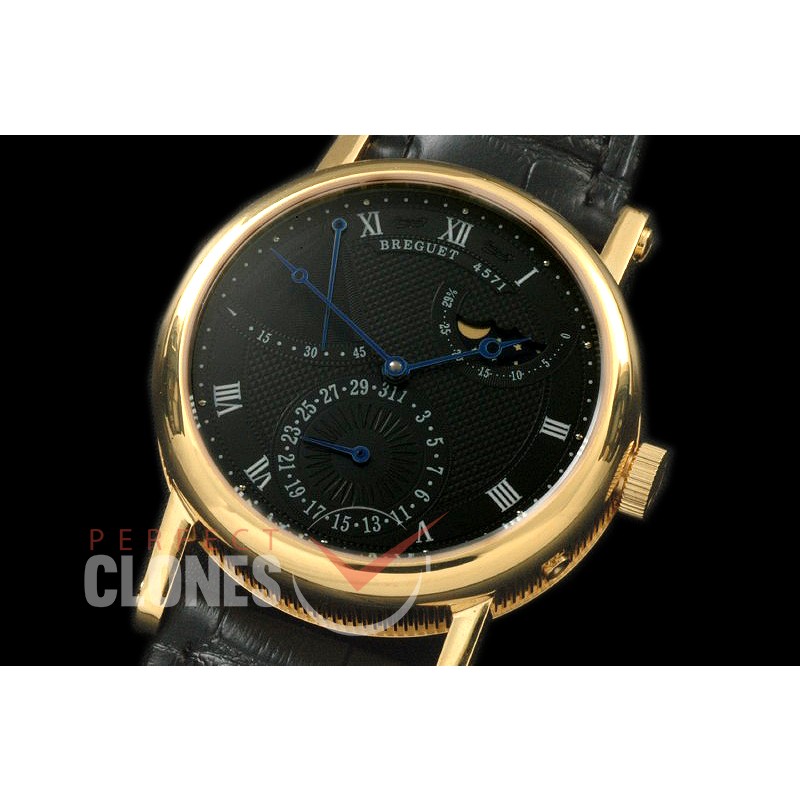 BR00065 Calender/Moonphase Power Reserve YG/LE Black Seagull ST17