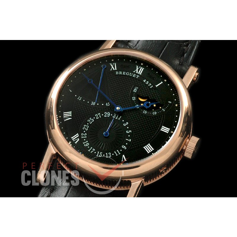 BR00068 Calender/Moonphase Power Reserve RG/LE Black Seagull ST17