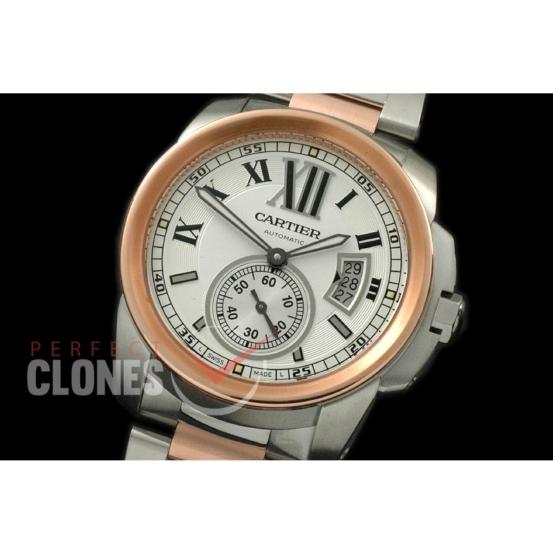 CARCC00026S Calibre de Cartier SS/RG White Miyota 8205