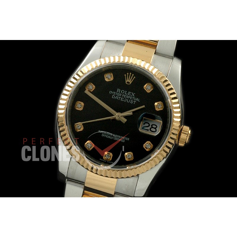 RL36DJ-18K-227 116233 MOP Black Diam TT Swiss 2836