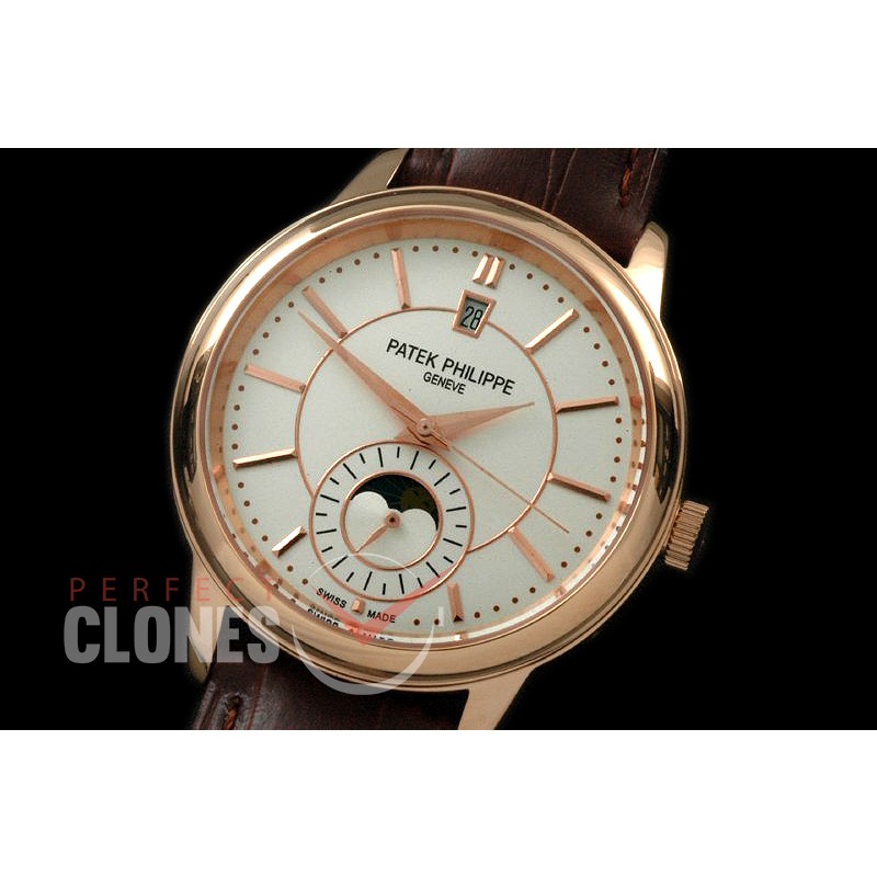 PP00696 Classic Moonphase Automatic RG/LE White Miyota 9100