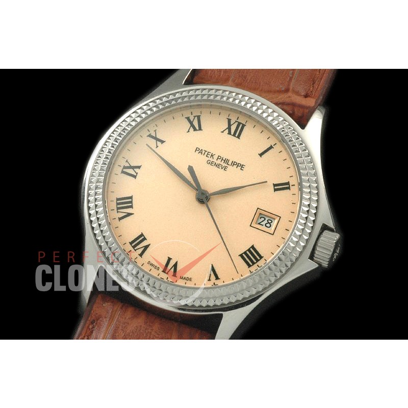 PP00903 5117 Calastrava SS/LE Rose Gold Roman Miyota 9015/Mod to Calibre 324