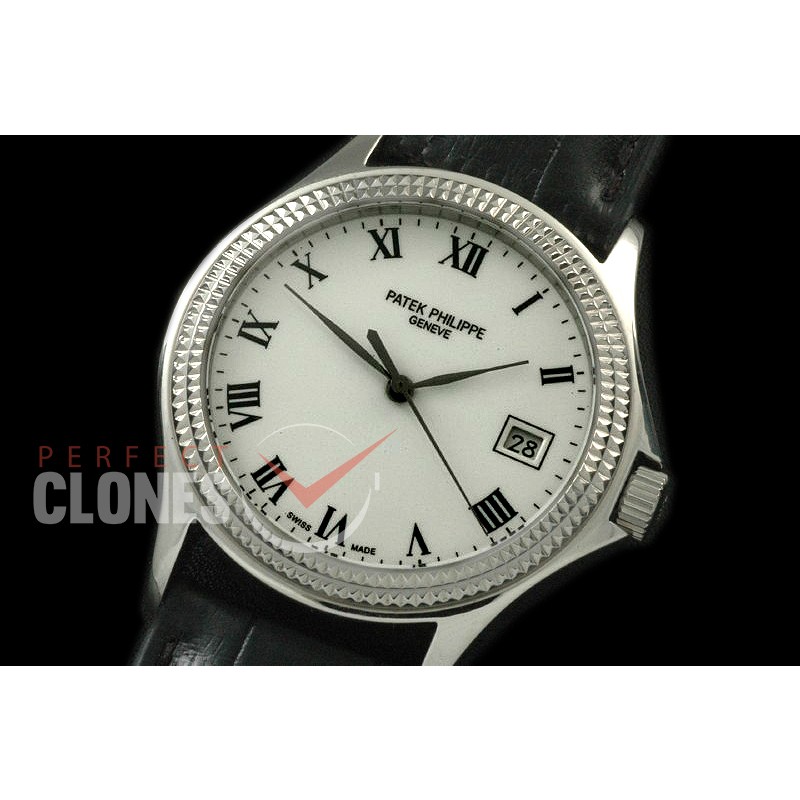 PP00901 5117 Calastrava SS/LE White Roman Miyota 9015/Mod to Calibre 324