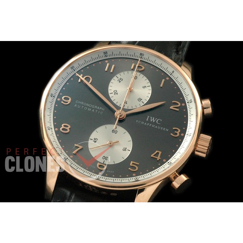 IWPG00063 ZF 3714 Portugese Chrono Dragon Limited Ed RG/LE Grey/White A-7750 
