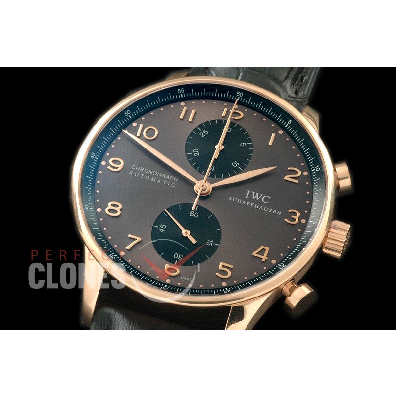IWPG00062 ZF 3714 Portugese Chrono RG/LE Grey/Black A-7750
