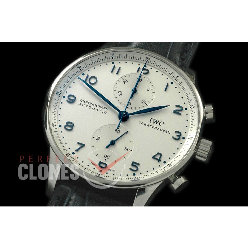 IWPG00052 ZF 3714 Portugese Chrono SS/LE White/Blue A-7750
