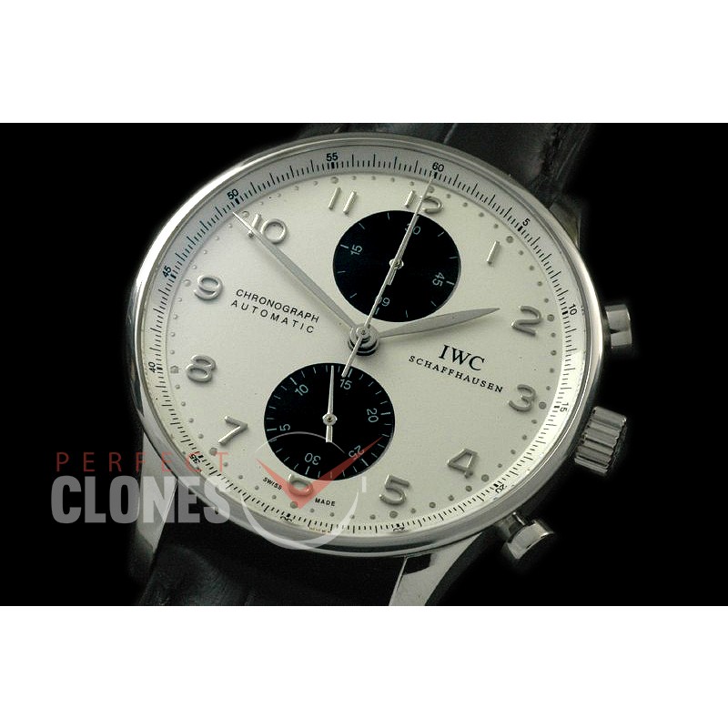 IWPG00053 ZF 3714 Portugese Chrono SS/LE White/Black A-7750