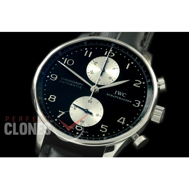 IWPG00054 ZF 3714 Portugese Chrono SS/LE Black/White A-7750