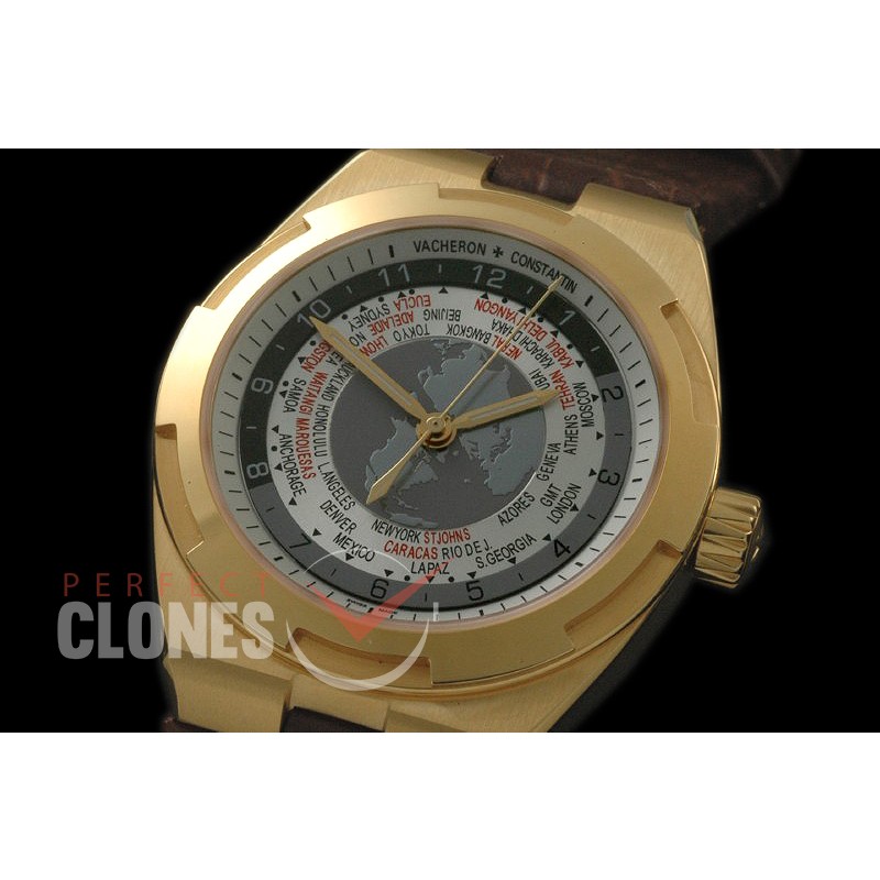 0 VCO-116 Overseas World Time 7 YG/LE White M-8215/VC-2460