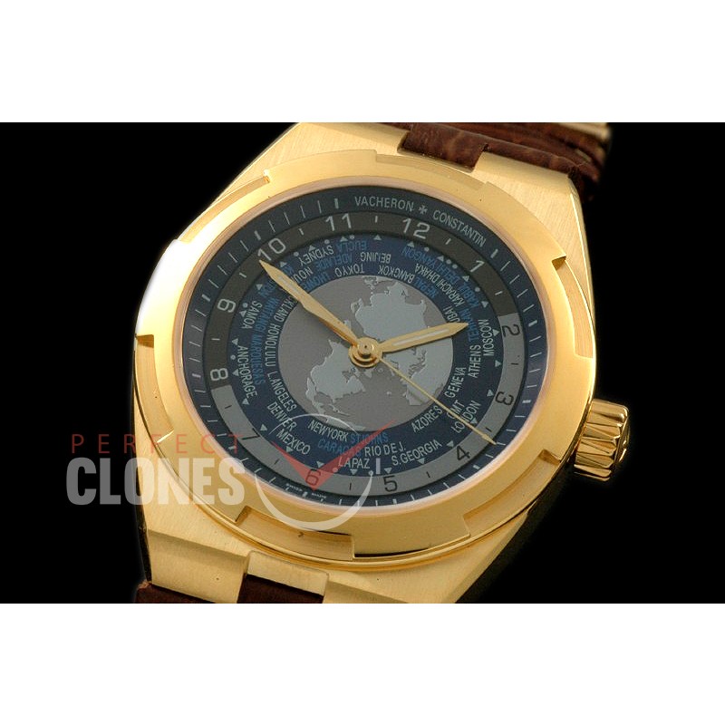 0 VCO-114 Overseas World Time 7 YG/LE Blue M-8215/VC-2460