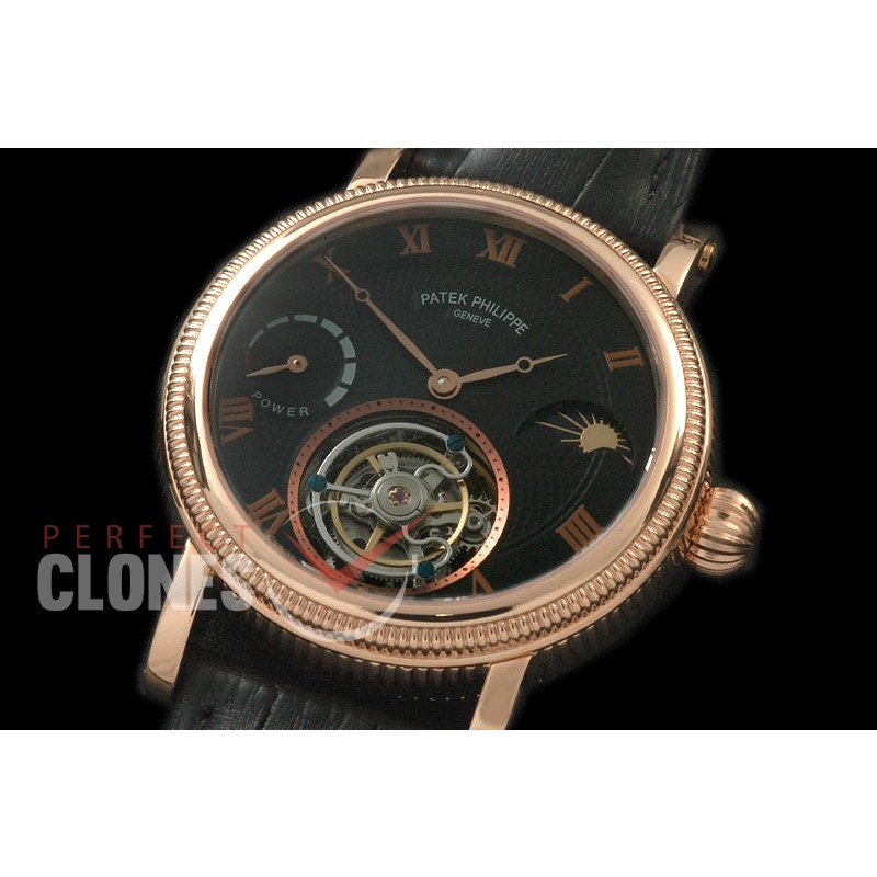 PP-CTM-078 Classic Tourbillon Moonphase/PR RG/LE Black Roman Flying Tourbillon