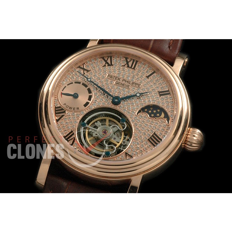 PP-CTM-092S Classic Tourbillon Moonphase/PR RG/LE Diam Roman Flying 