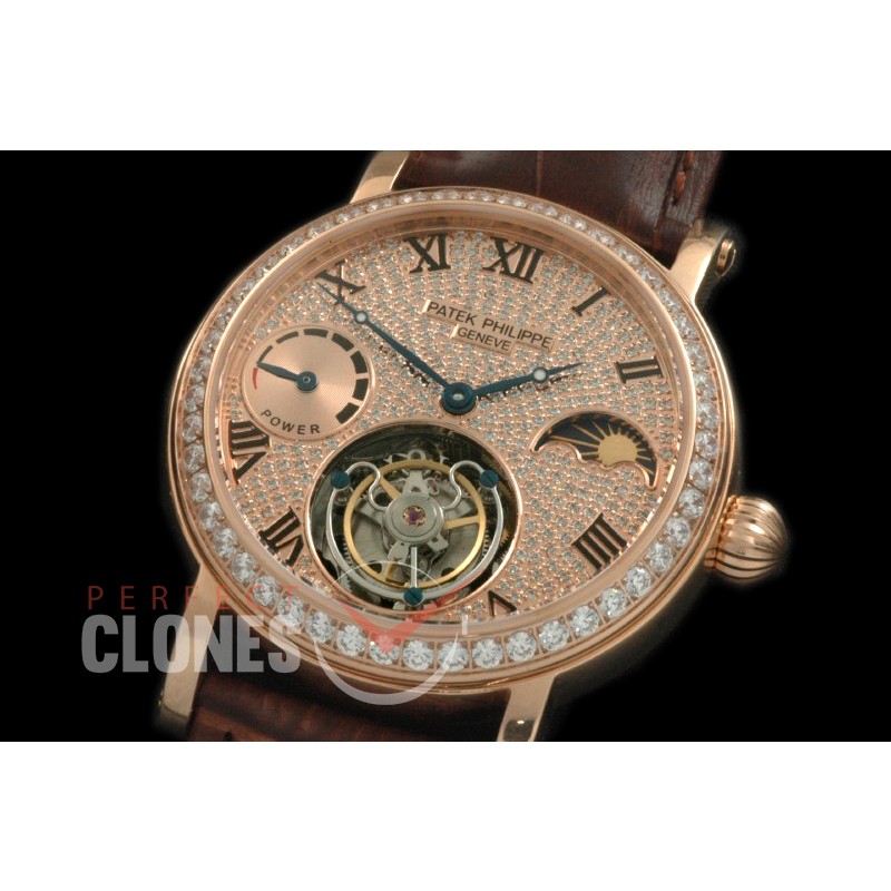 PP-CTM-092Z Classic Tourbillon Moonphase/PR RG/LE Diam Roman Flying 
