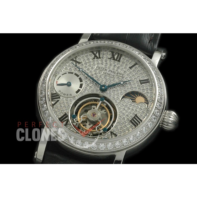 PP-CTM-091Z Classic Tourbillon Moonphase/PR SS/LE Diam Roman Flying Tourbillon
