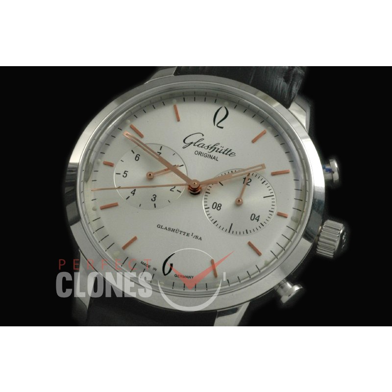 GL10042 Senator Sixties Chronograph SS/LE White/Rose Gold Asian 2813