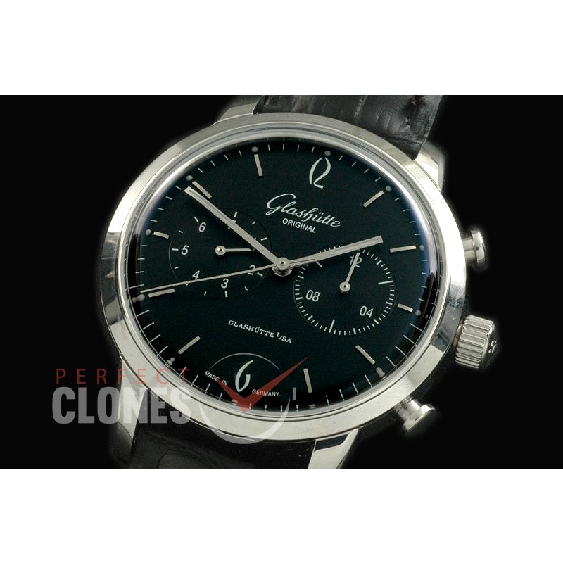 GL10043 Senator Sixties Chronograph SS/LE Black/Steel Asian 2813
