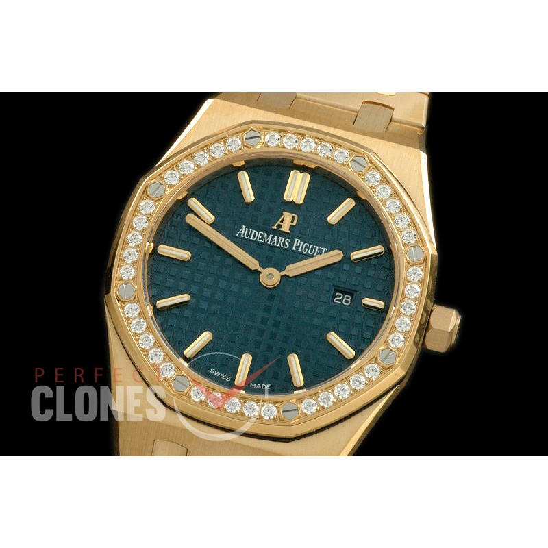 AP67651-113D Royal Oak 33mm Quartz YG/YG Blue Swiss Eta Quartz 