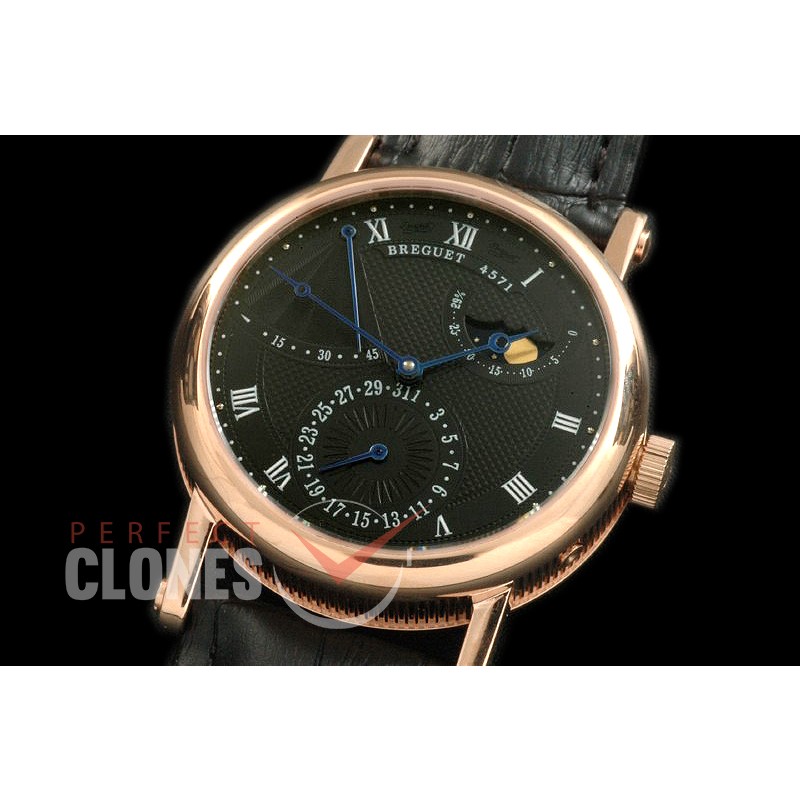 BR00015 Calender/Moonphase/Reserve RG/LE Black Miyota 9015 Mod to Calibre 5165R