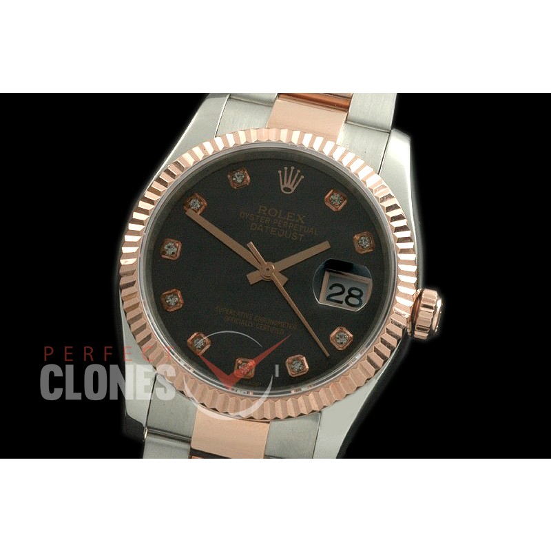 RL36DJR-18K-427 116231 MOP Black Diam TT SS/RG Swiss 2836