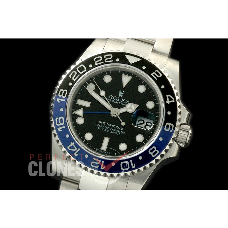 RLGS00011 116710BLNR GMT SS/SS Black A-2836 Mod to Cal 3186