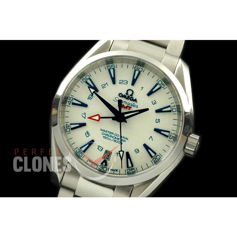 OMAT41-162S Aqua Terra GMT SS/SS White A-2836
