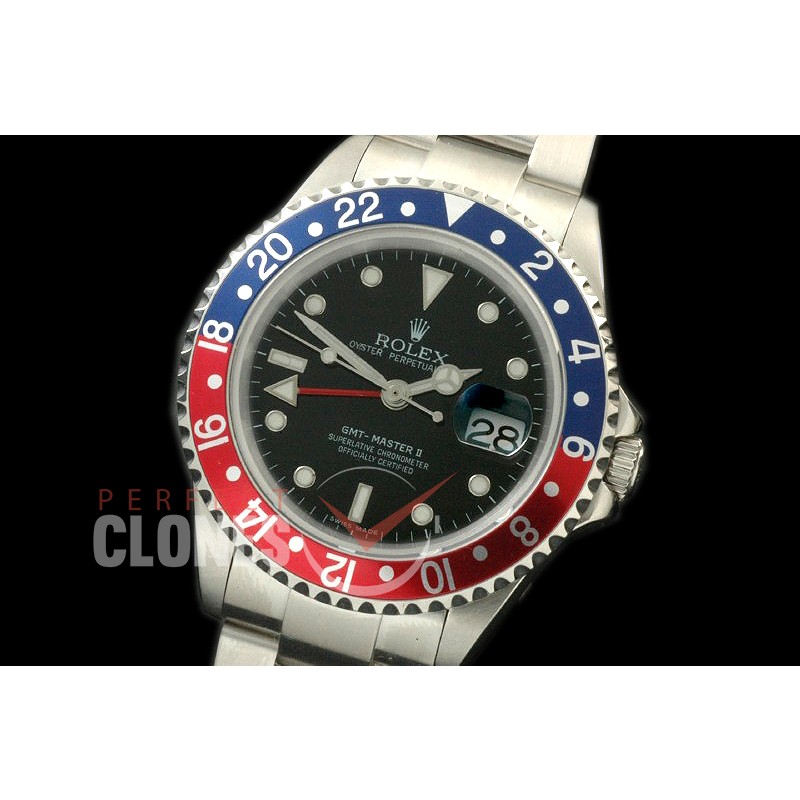 RLGS00056 GMT II 16710 SS Blue/Red Asian 2836 Mod to Calibre 3186